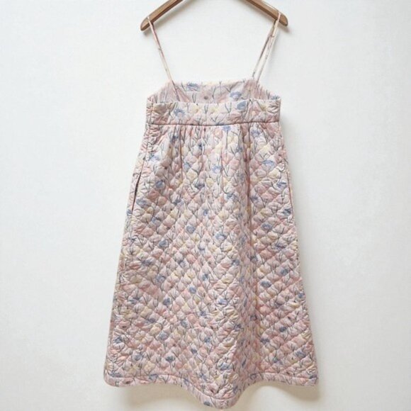NWT En Saison Pastel Floral Print Quilted Maxi Dress Pink Multi - Picture 6 of 7